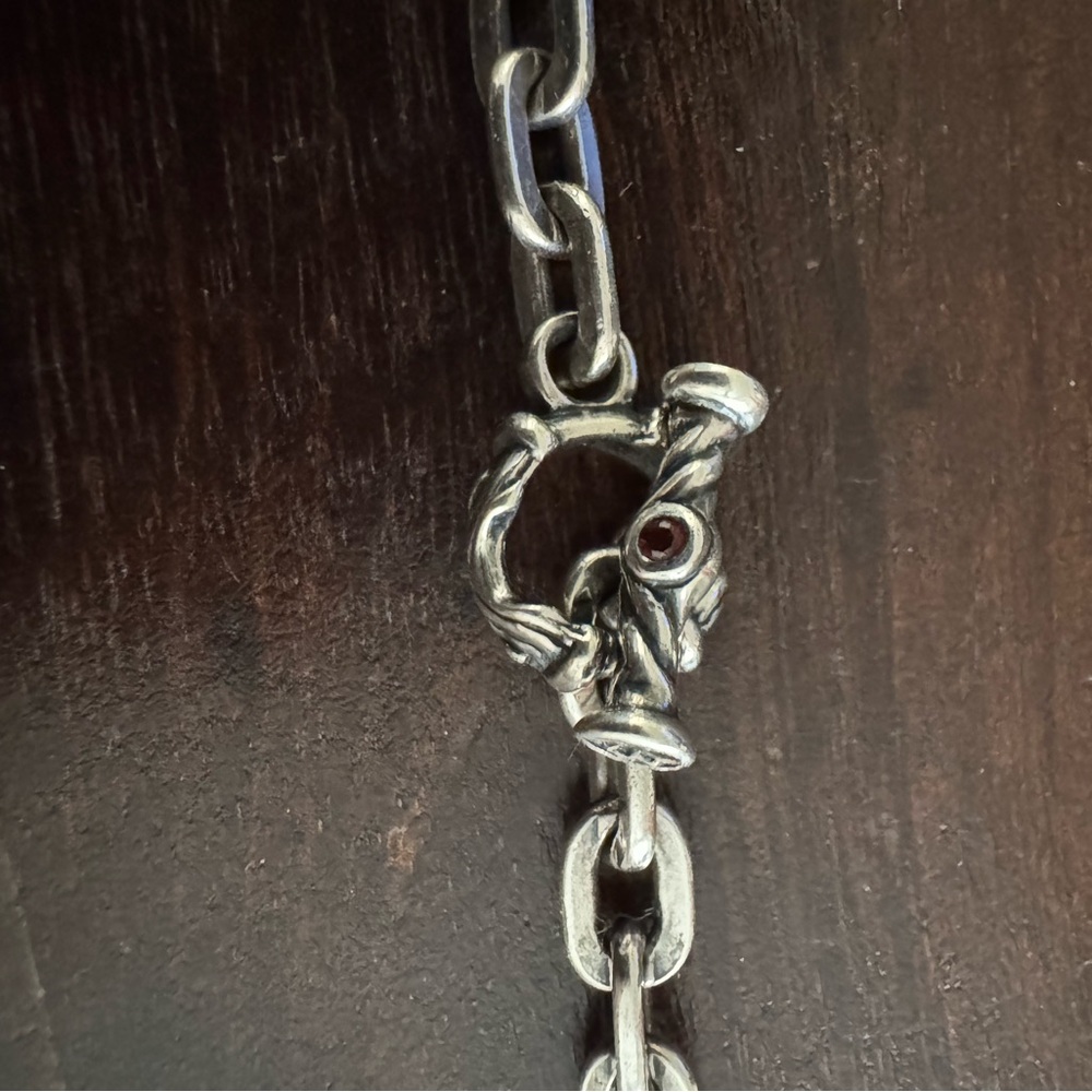 Travis Walker Double Cross Fish Hook Pendant with Chain in Solid Sterling Silver - Picture 4 of 9